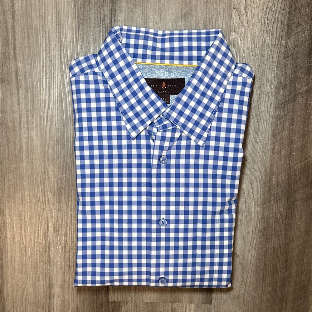 Robert Talbott Classic Gingham Checkered Cotton L… - image 1